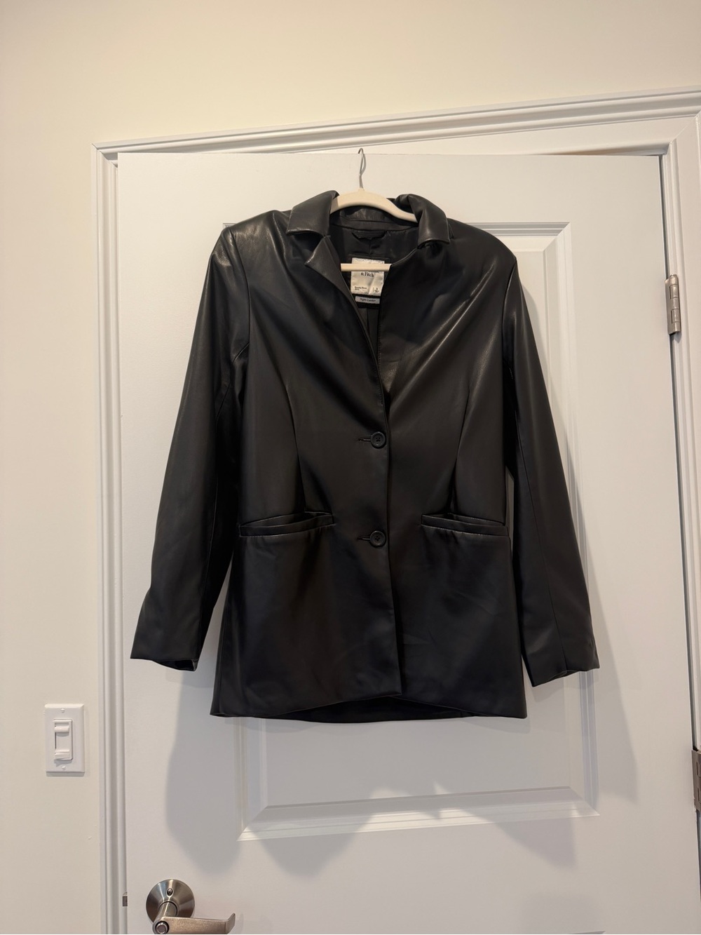 Abercrombie and fitch vegan leather black blazer